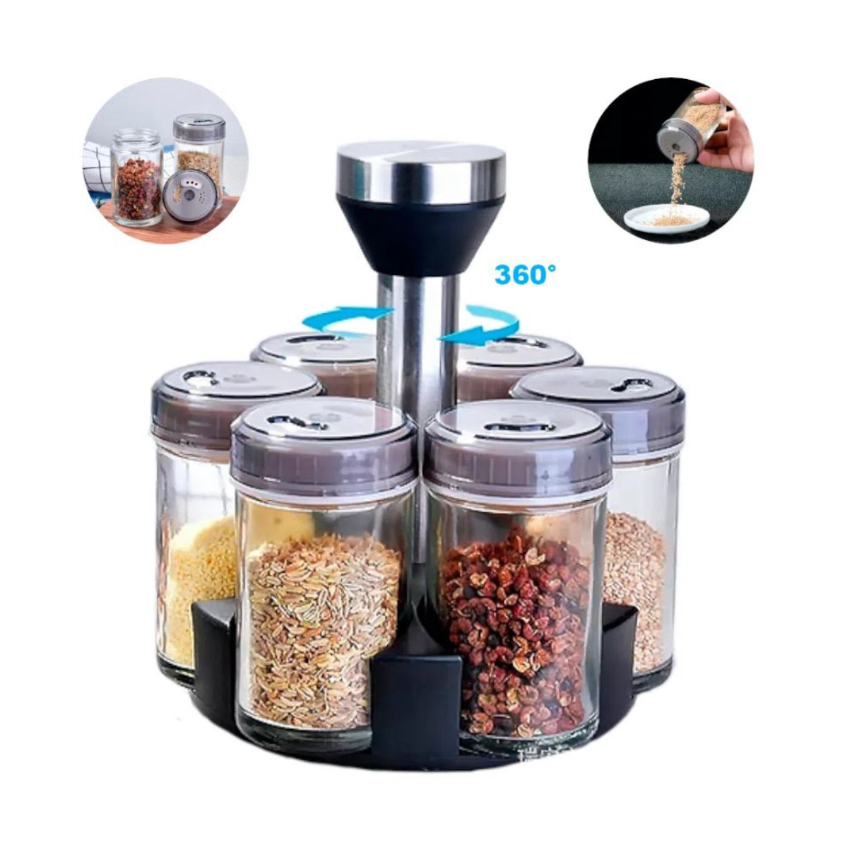 Miniatura 5 de Condimentero Organizador 360 + 6 Frascos